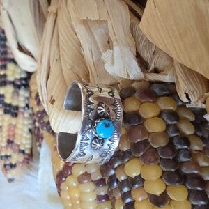 Beautiful NWOT Native American Navajo Turquoise & Sterling Ring 💙🎁🩶❤️